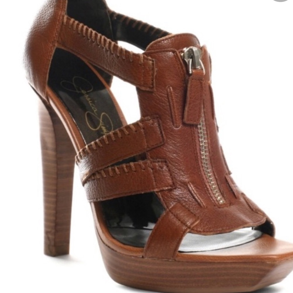JESSICA SIMPSON JP Dancer Brown Heels
